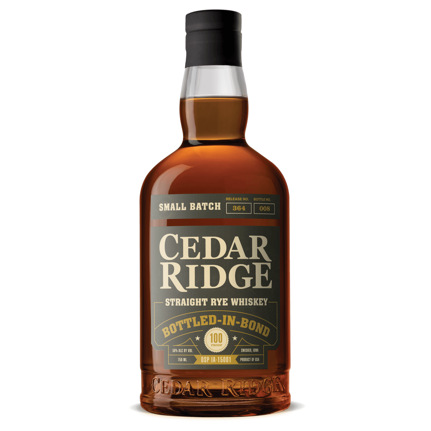 CEDAR RIDGE STRAIGHT RYE WHISKEY 750ML