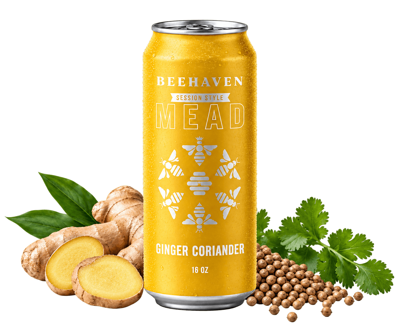 BeeHaven Ginger Mead cans 16 oz